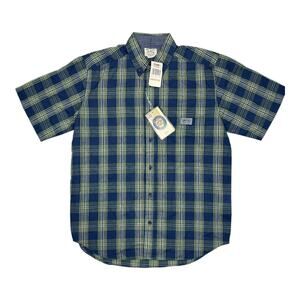 VTG 90's Y2K Brittania Men's Plaid Collared Short Sleeve Button Up Shirt Size M